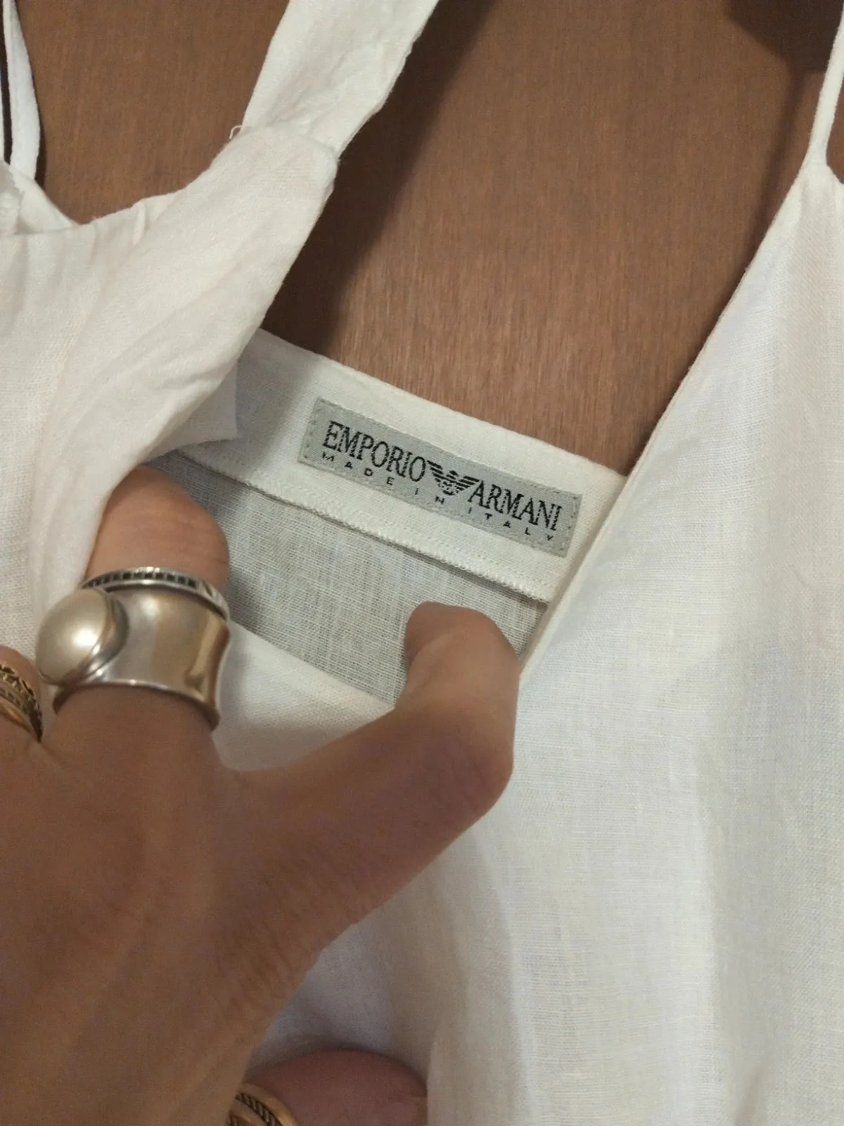 White Armani dress, linen, worn 3 times at most, size 42 3
