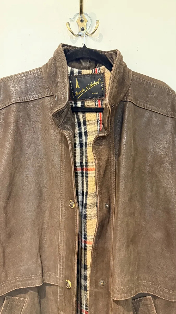 1980s leather coat with a beautiful back pleat — thick, nicely patinated leather 4