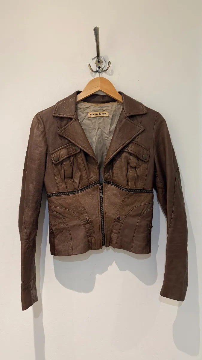 3-in-1 cropped jacket — brown 1