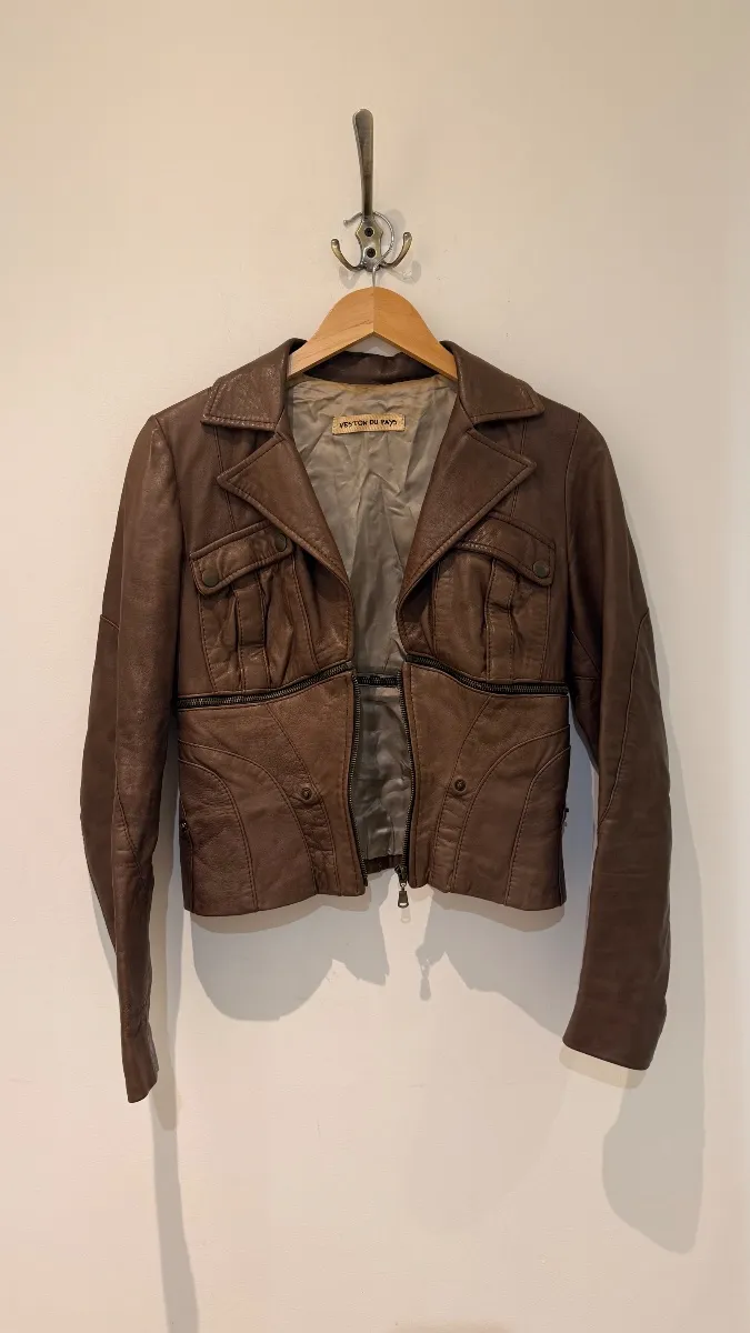 3-in-1 cropped jacket — brown 2