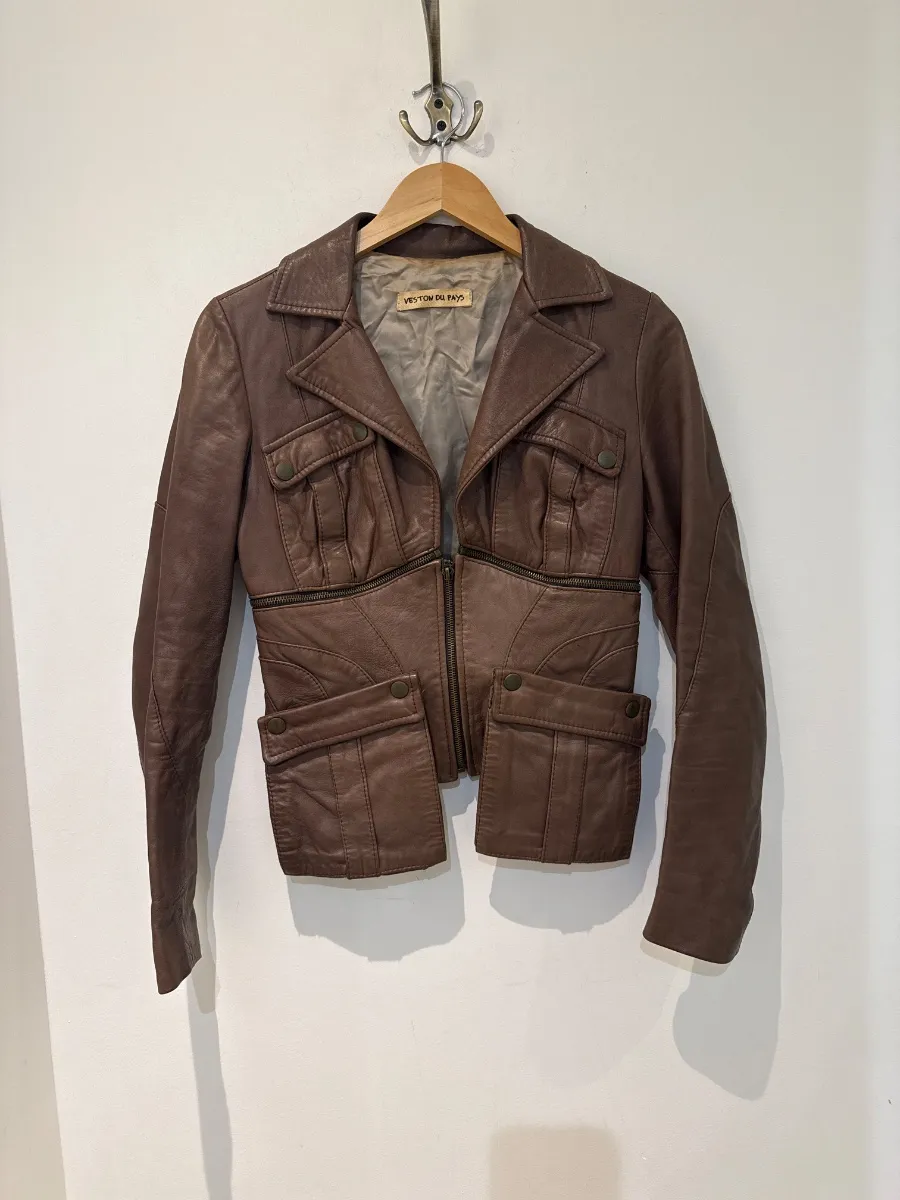 3-in-1 cropped jacket — brown 4