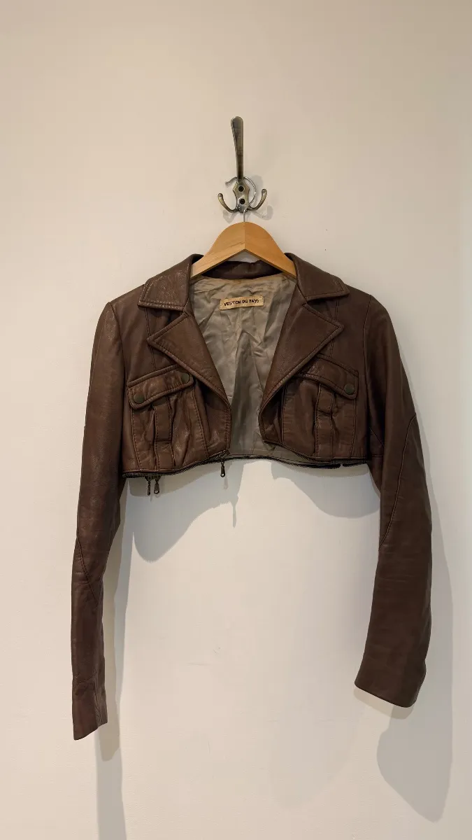 3-in-1 cropped jacket — brown 3