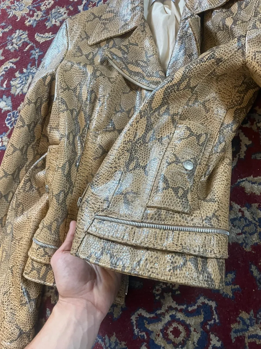 Très bon état Veste en cuir effet serpent 2