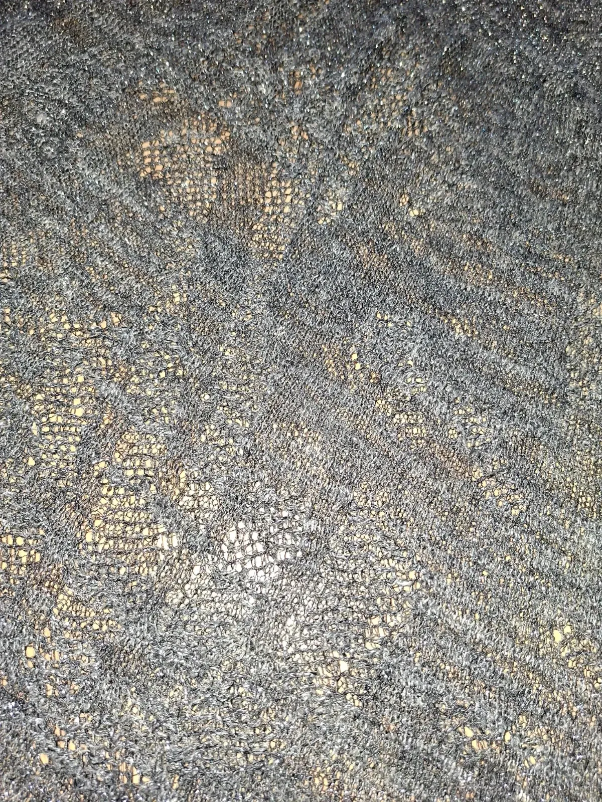 Robe Sarah Pacini mailles effet dentelle taille S comme neuve anthracite/argentée Taille élastiquée Longueur sous genoux 2
