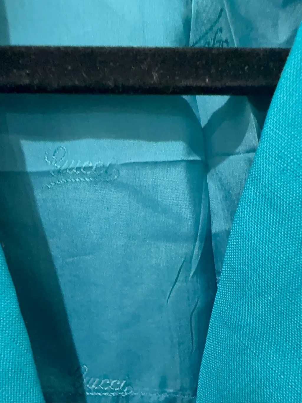 Gucci turquoise linen double-breasted blazer jacket 5