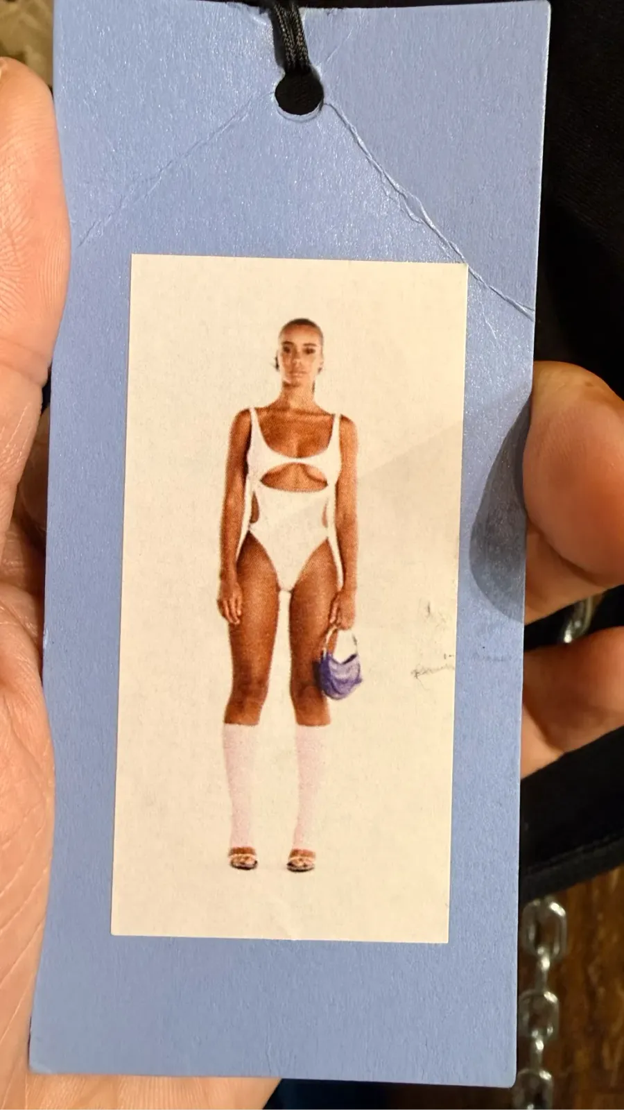 Black Mugler one-piece swimsuit with underbust cut-outs, from the Autumn/Winter 2023 collection.