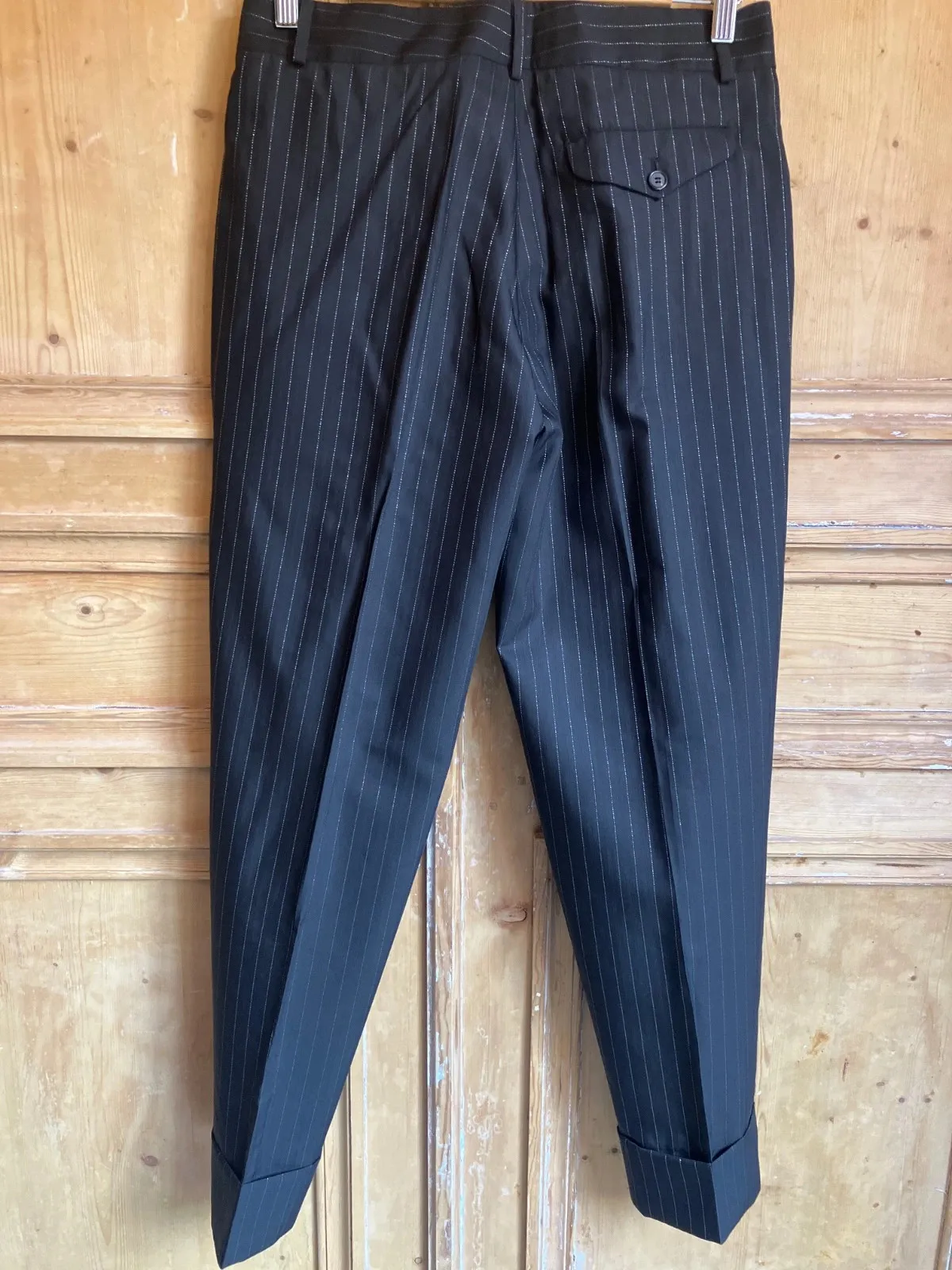Suit trousers, black with a silver trim, brand new, never worn, size 38 6
