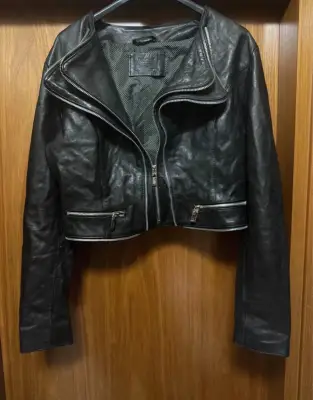Veste Cuir Double Zip Avant-Garde