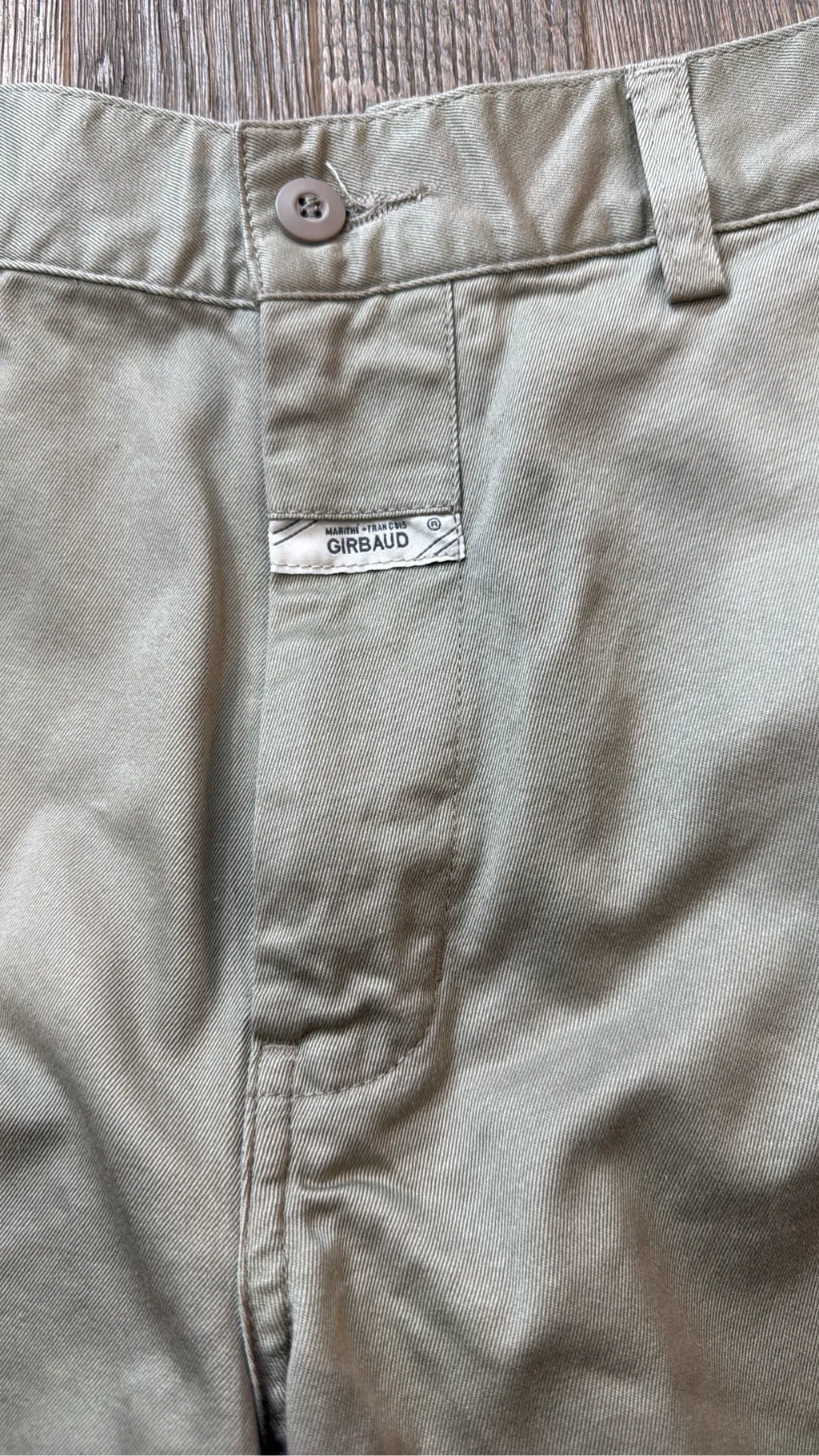 Khaki beige cotton cargo shorts by Marithé + François Girbaud. 2