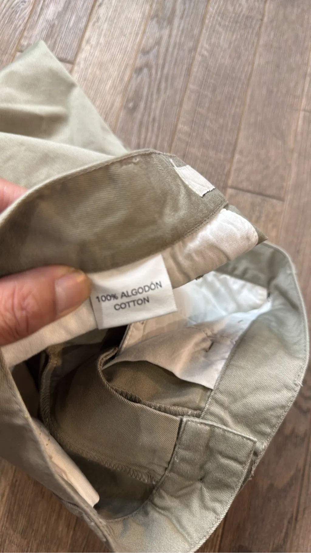 Khaki beige cotton cargo shorts by Marithé + François Girbaud. 6