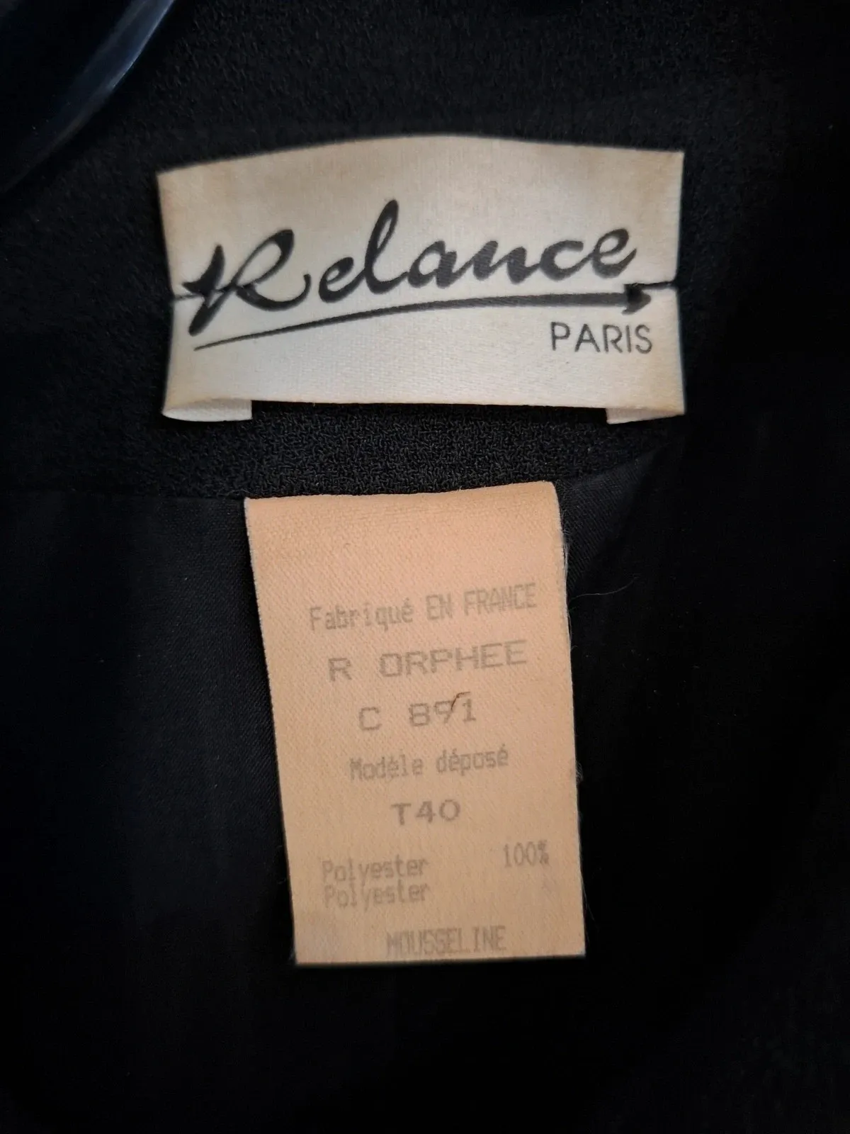 Relance dress in black, elegant vintage piece. Very good condition. Size L (40). 3