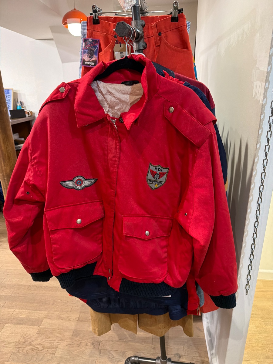 Jacket red aviation bombers varsity 