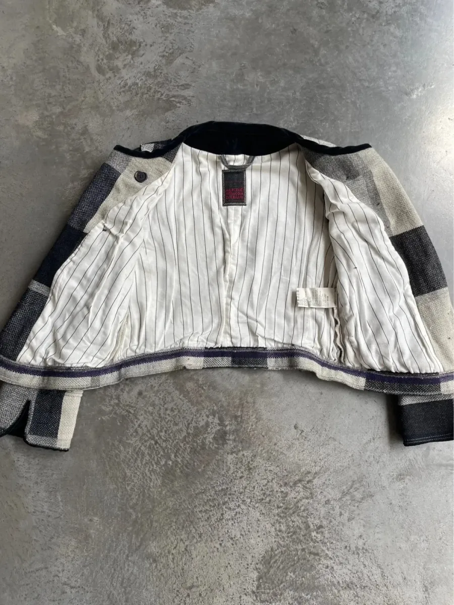 Blazer Marithé + François Girbaud en gris et blanc, pièce vintage de créateur. Taille S (36). 5