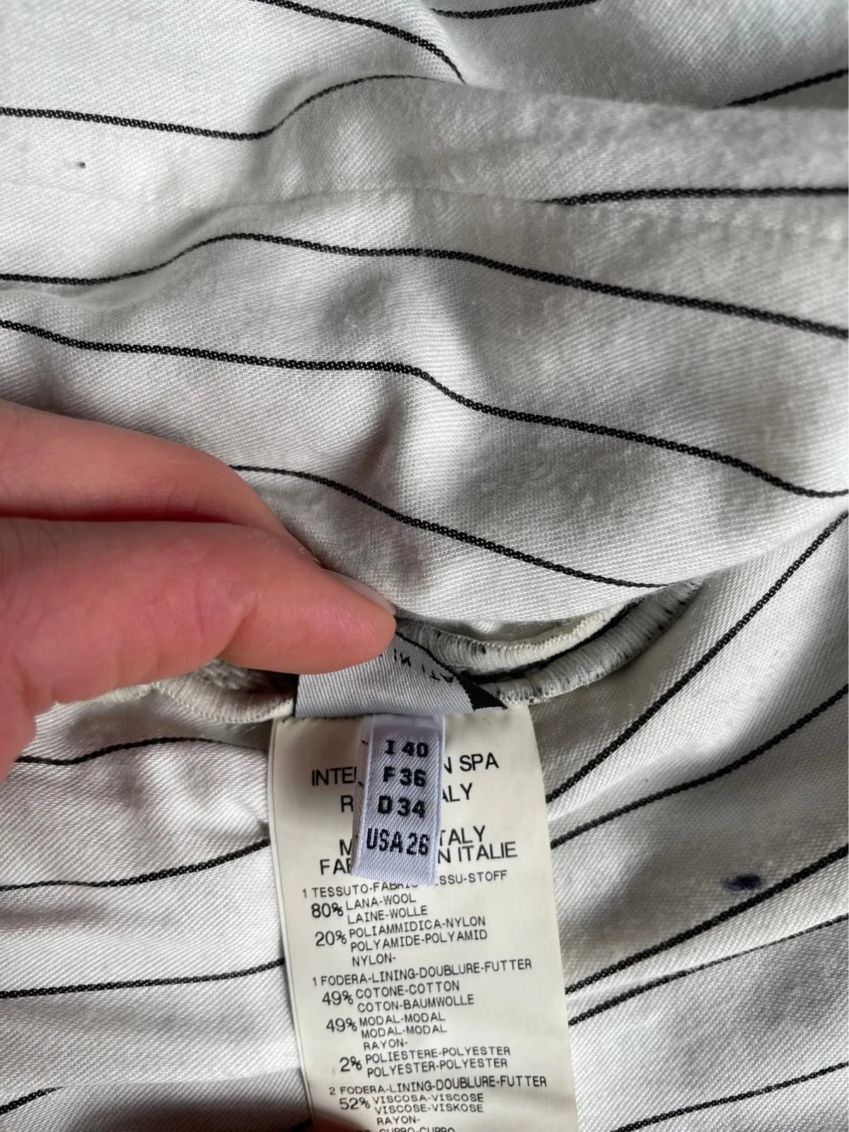 Marithé + François Girbaud blazer in grey and white, vintage designer piece. Size S (36). 6