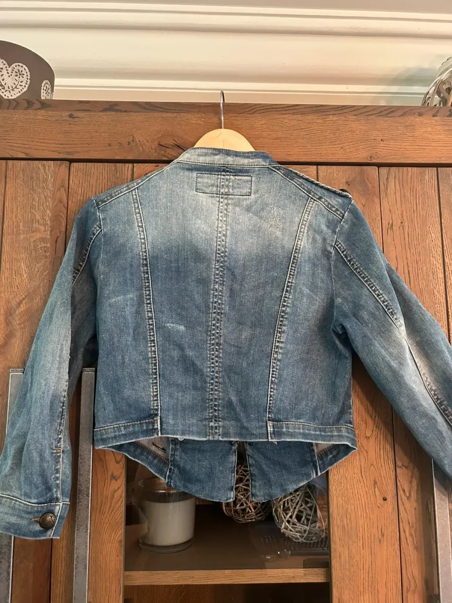Veste en jean Napoléon à attache crochet 6
