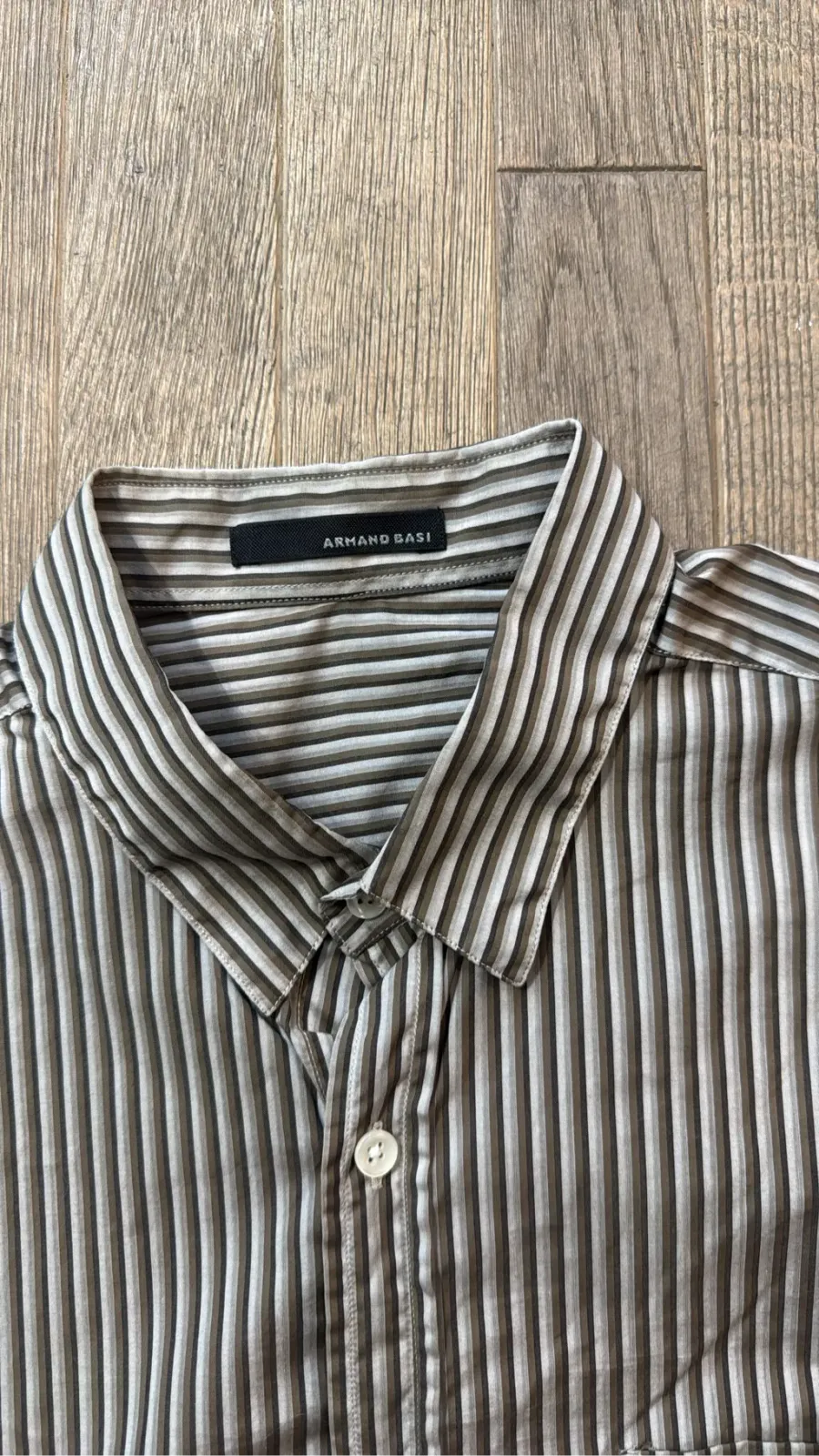 Men's long-sleeve shirt by Armand Basi, in brown and beige. 3