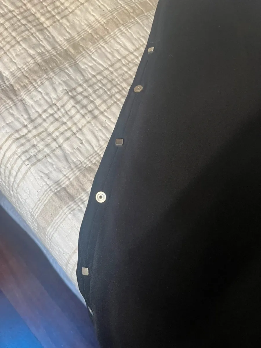 Jupe longue noire élégante avec zip, bouton et poches latérales, taille haute 40 5