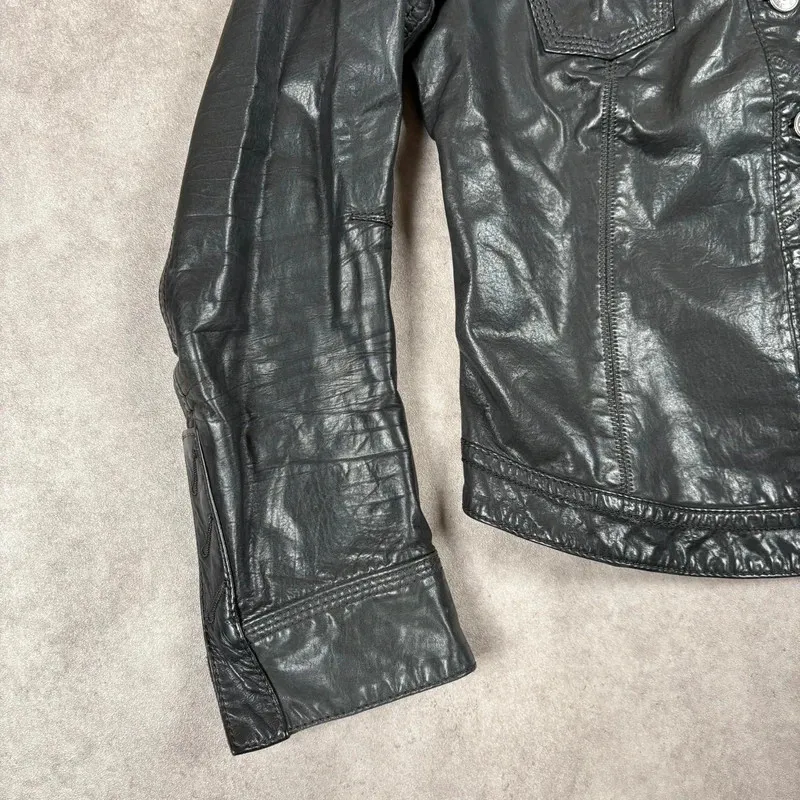 Grunge patchwork leather jacket "Groove Jacket" 2013 Marithé François Girbaud Vintage Very nice fitted cut Numerous seam details Fine leather, pleasant to wear 7