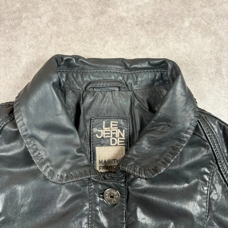 Grunge patchwork leather jacket "Groove Jacket" 2013 Marithé François Girbaud Vintage Very nice fitted cut Numerous seam details Fine leather, pleasant to wear 11