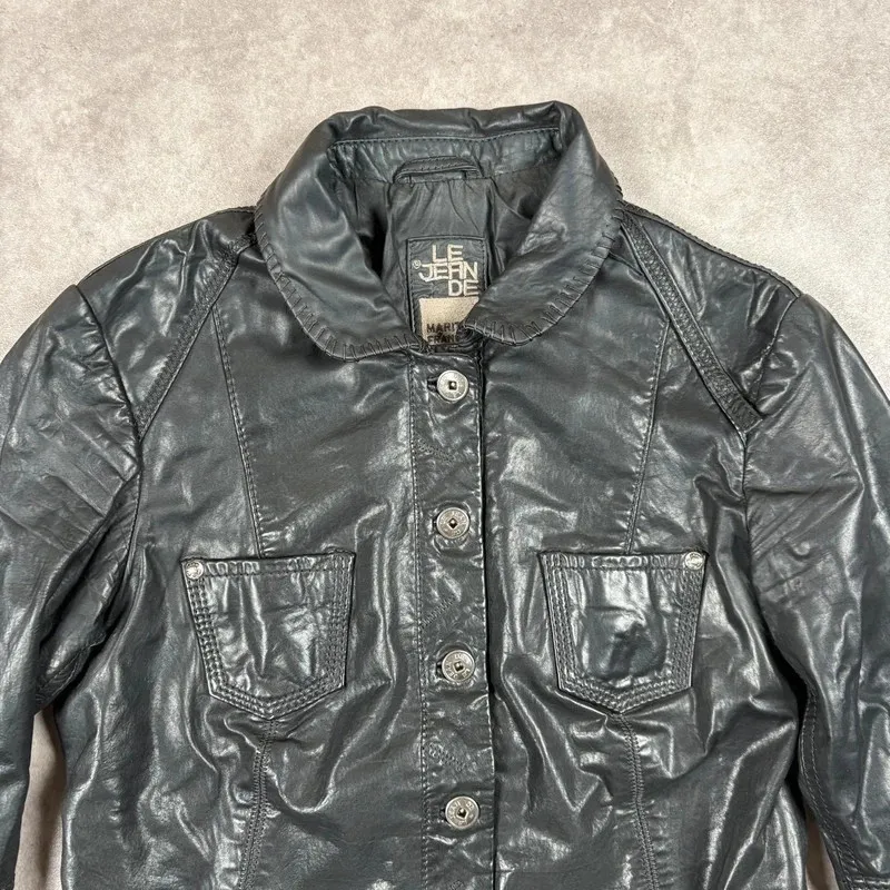 Grunge patchwork leather jacket "Groove Jacket" 2013 Marithé François Girbaud Vintage Very nice fitted cut Numerous seam details Fine leather, pleasant to wear 8