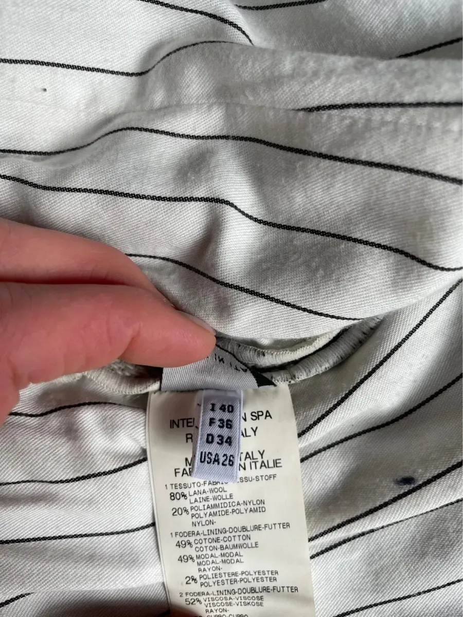 Blazer Marithé + François Girbaud en gris et blanc, pièce vintage de créateur. Taille S (36). 6
