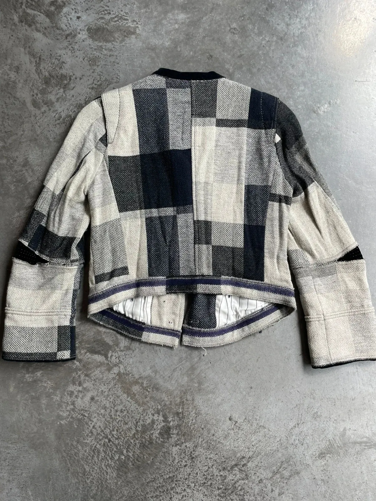 Marithé + François Girbaud blazer in grey and white, vintage designer piece. Size S (36). 3