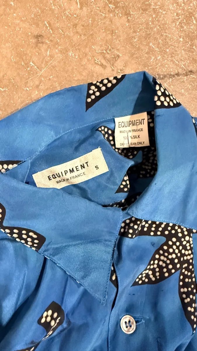 Equipment silk shirt, blue print 3