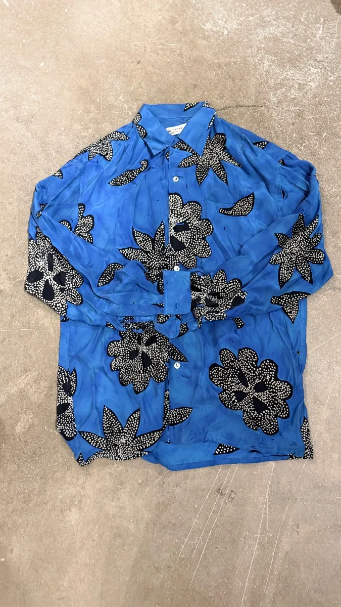 Equipment silk shirt, blue print