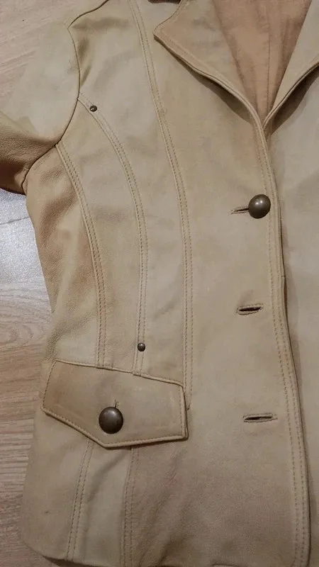 Blazer en cuir Femme Beige 1973 7