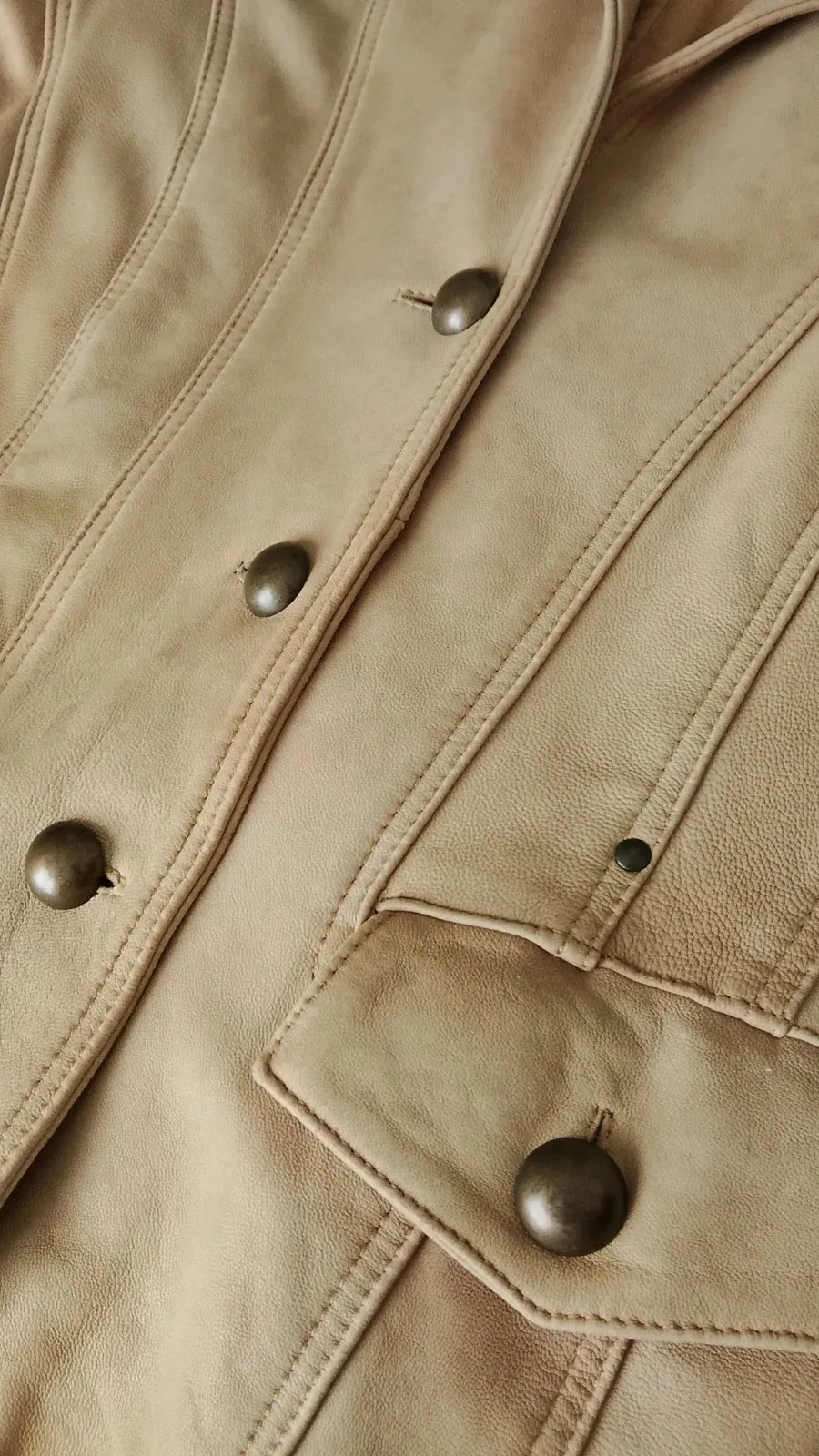Blazer en cuir Femme Beige 1973 2