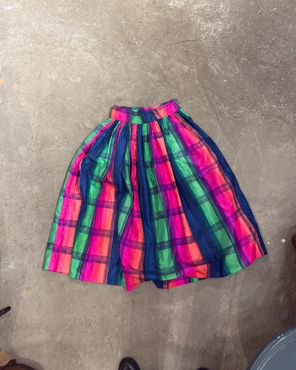Jupe année 80 multicolore 100% soie