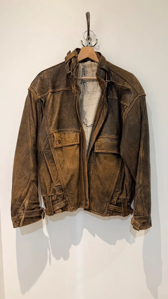 Aviator leather jacket