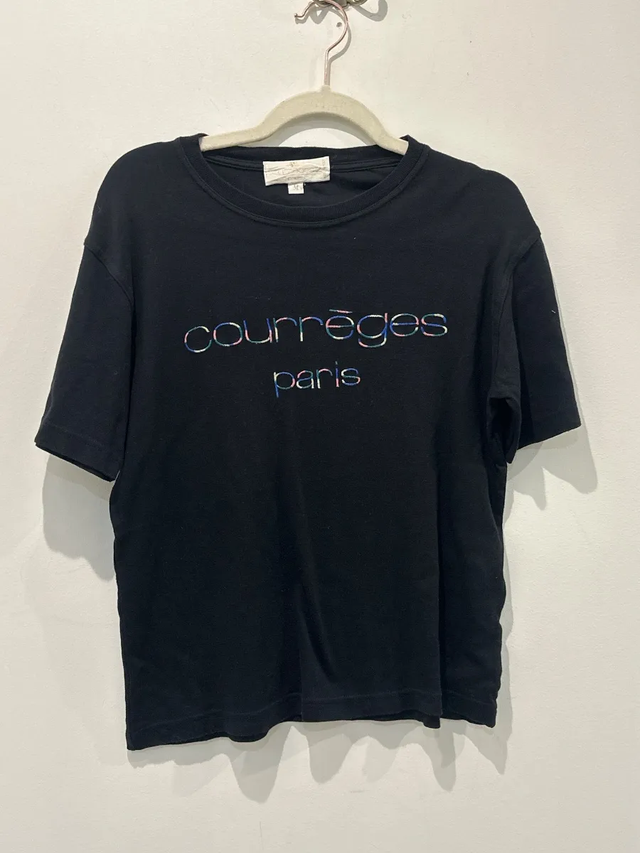 Black Courrèges T-shirt, size M