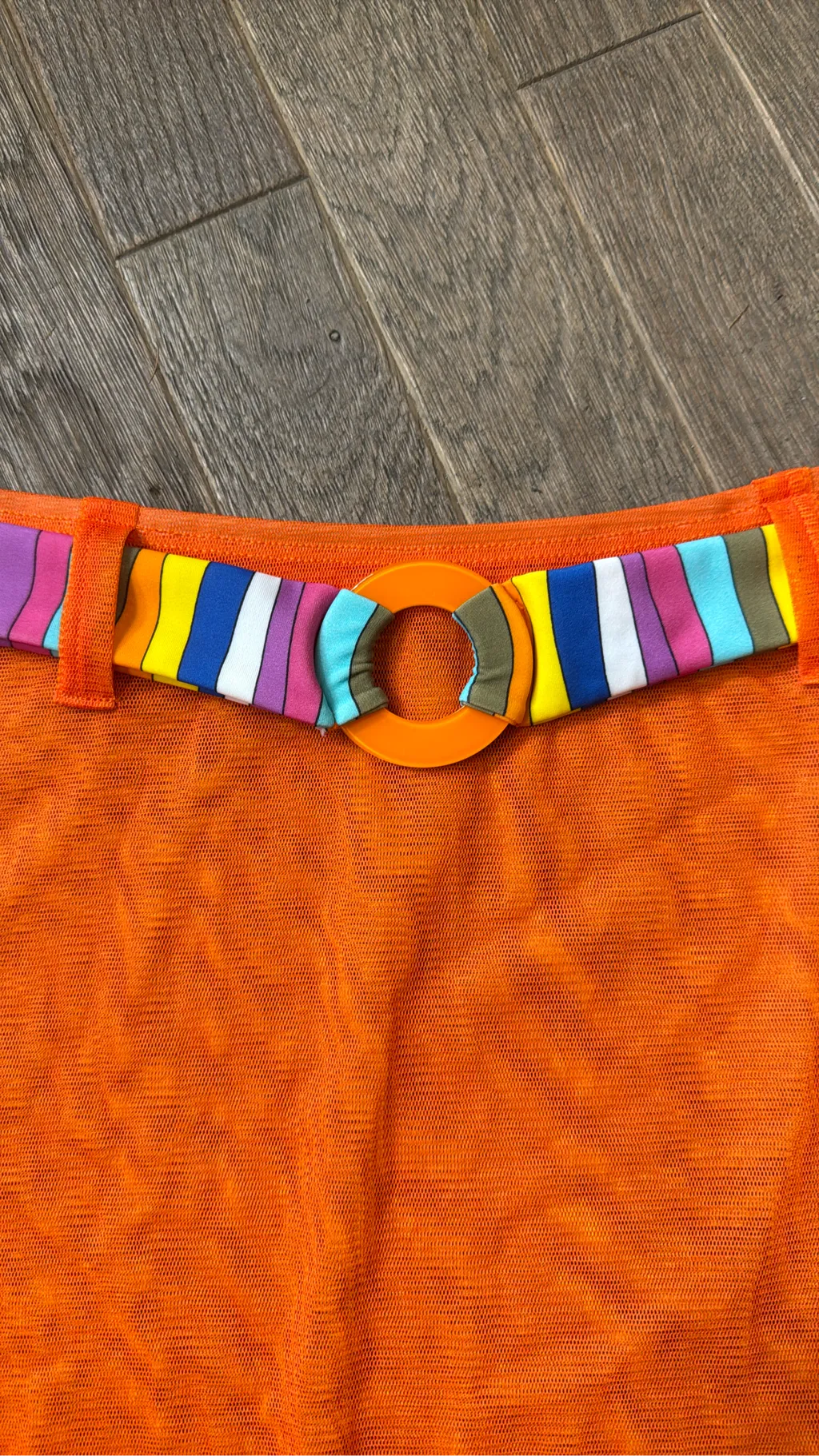 Jupe Mesh Orange Ceinture intégre Multicolore 3