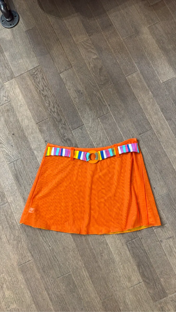 Jupe Mesh Orange Ceinture intégre Multicolore 2