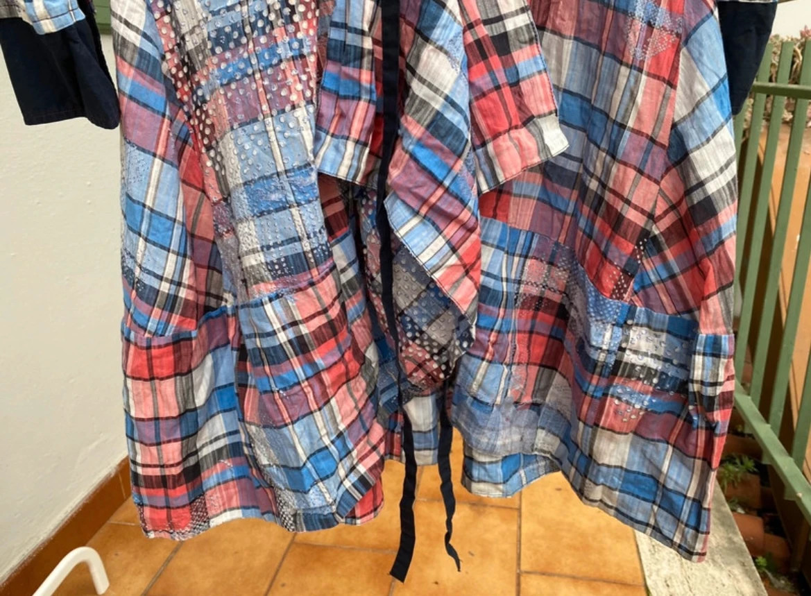Robe Veste Longue Chemise Taille 40 Épaules 40cm, aisselles 50cm, longueur milieu dos 93cm, longueur manche 54cm 5