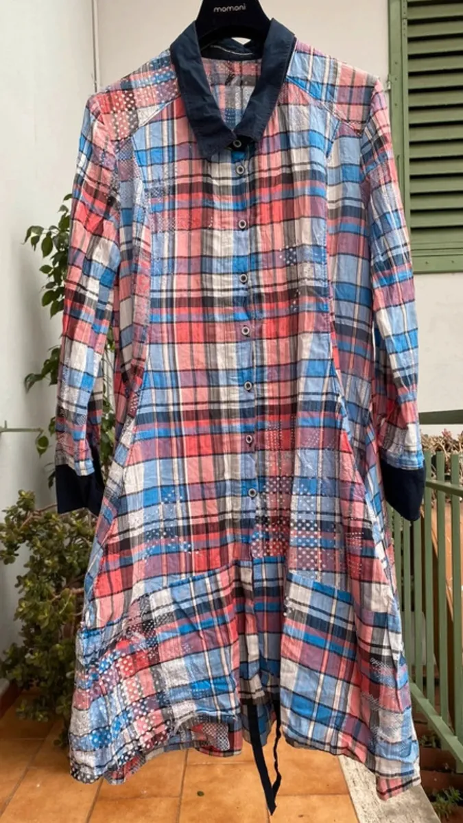 Robe Veste Longue Chemise Taille 40 Épaules 40cm, aisselles 50cm, longueur milieu dos 93cm, longueur manche 54cm 2