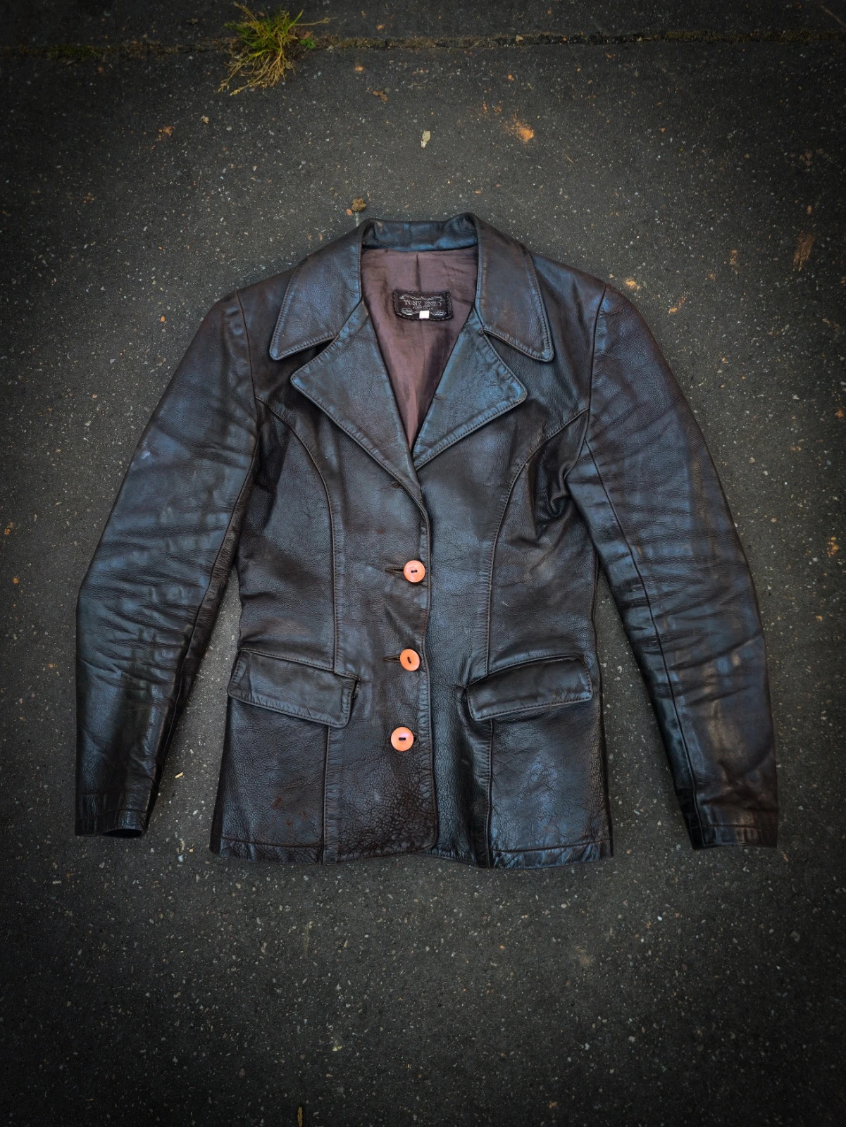 Veste cintré Cuir Noir
