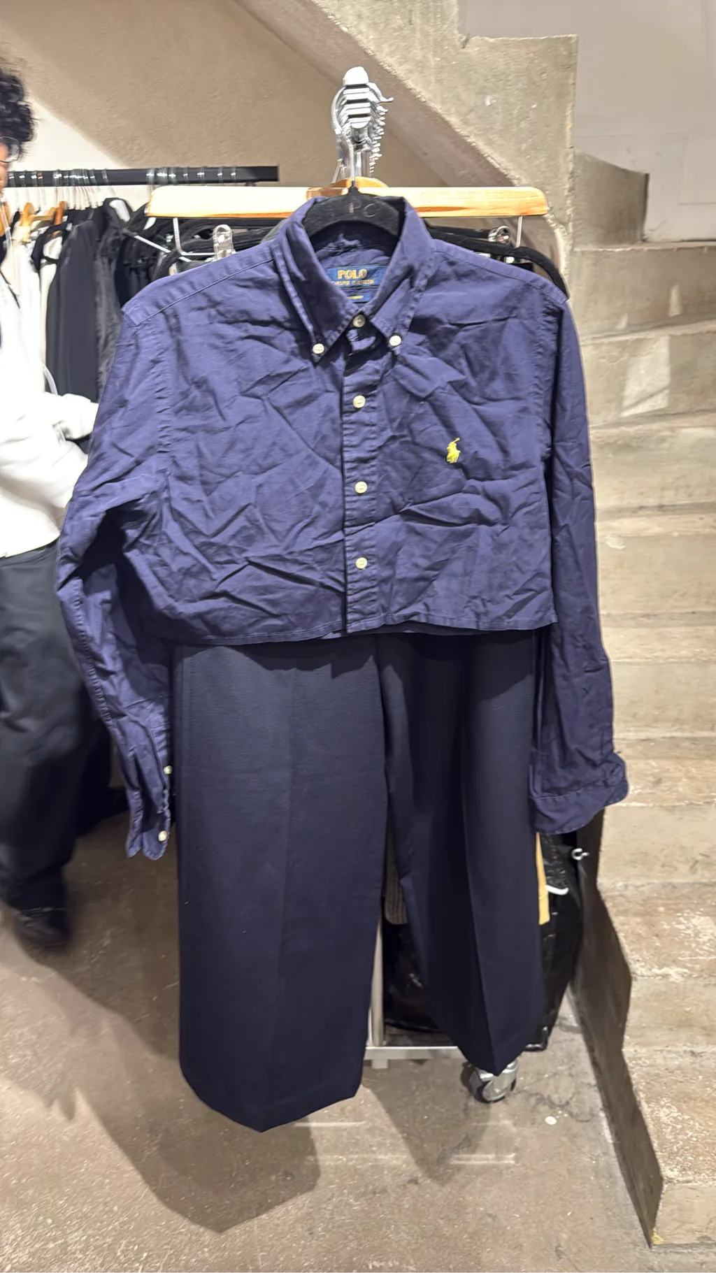 Chemise Polo Ralph Lauren pour femme bleu marine taille S crop.