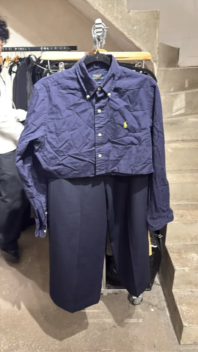 Chemise Polo Ralph Lauren pour femme bleu marine taille S crop.