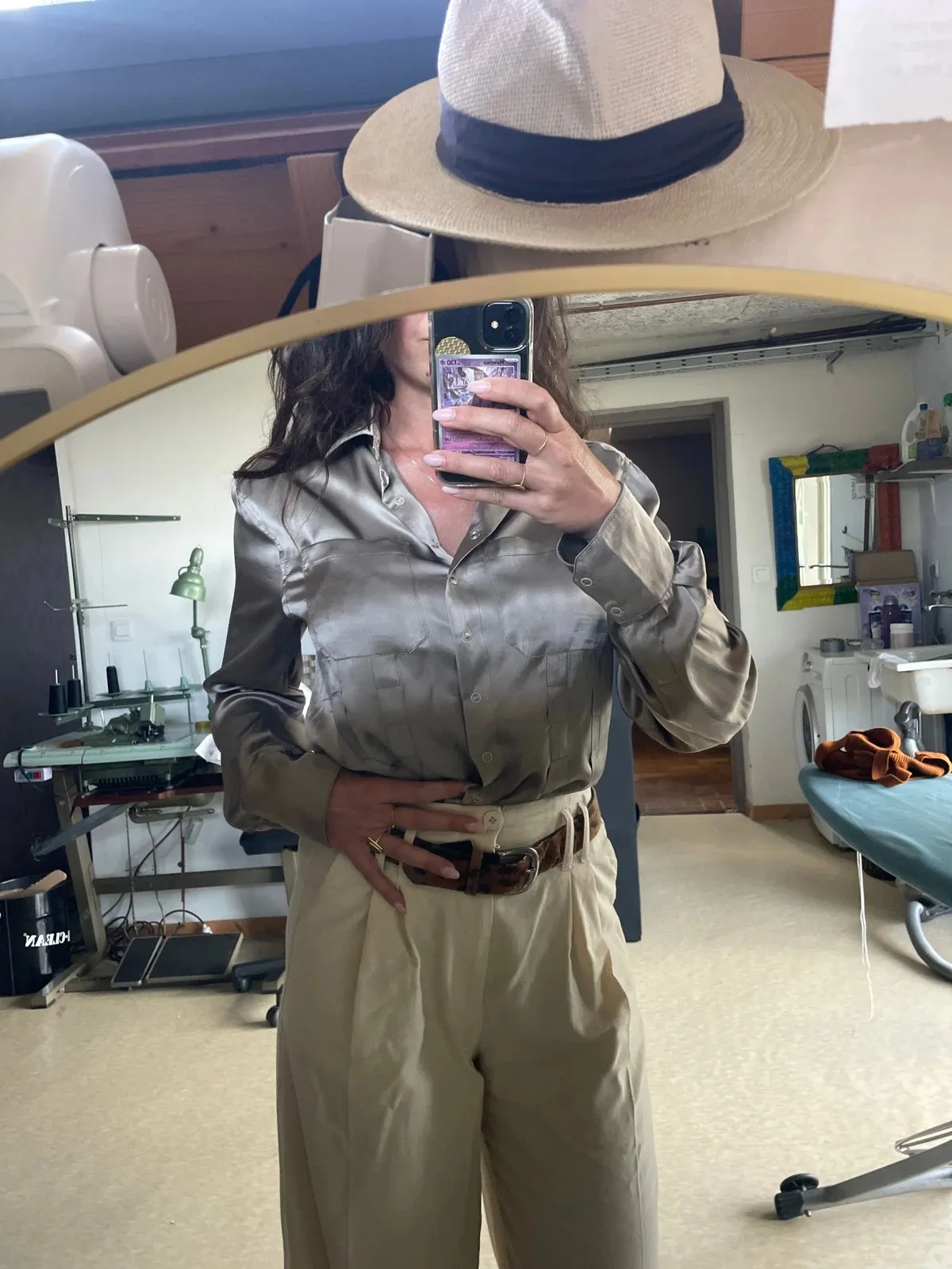 Silk satin blouse, size 38
100% silk