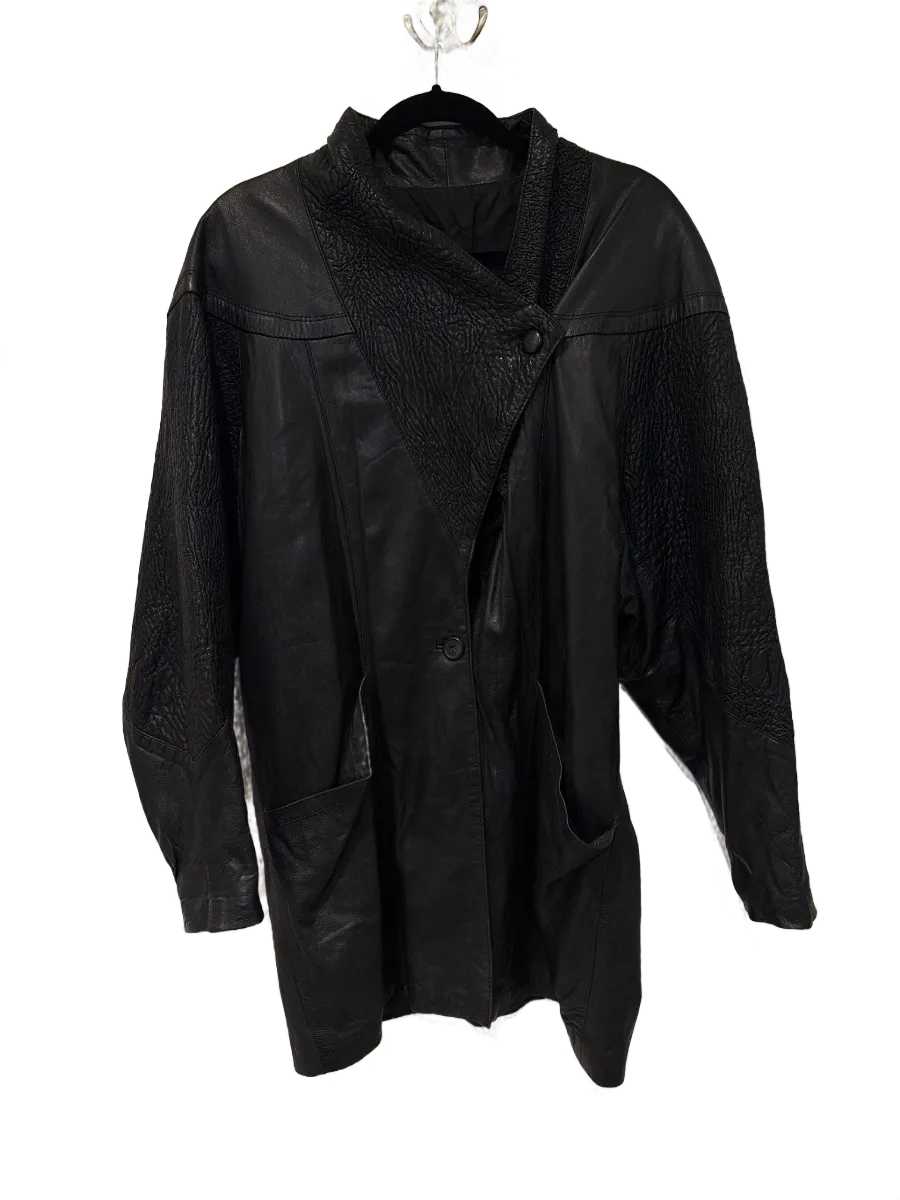 Black leather coat