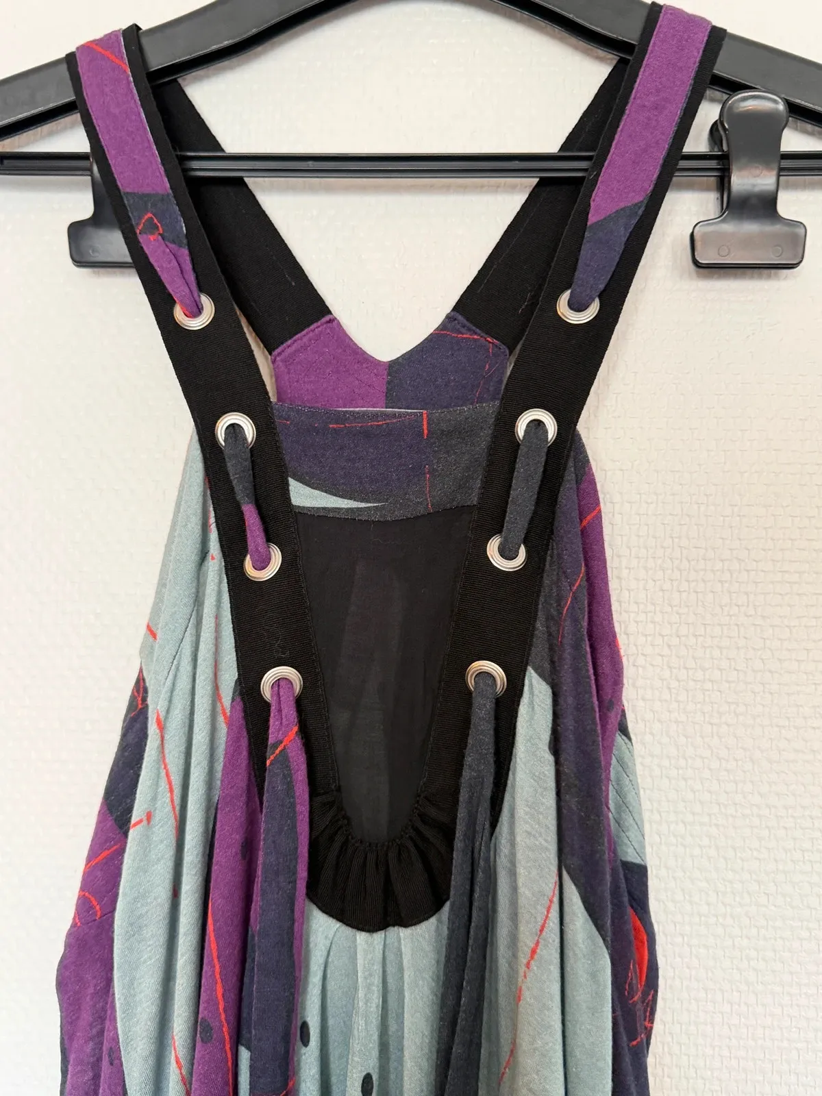 Marithé + François Girbaud dress in purple and black, avant-garde vintage designer piece. Very good condition. Size M (38). 2