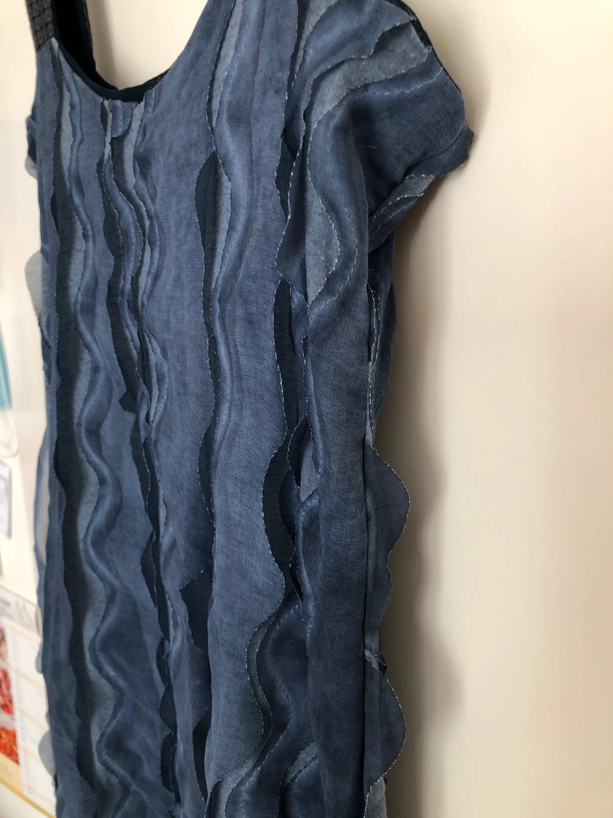 Couleur bleu jean Doublée extensible Froufrou sequin 3