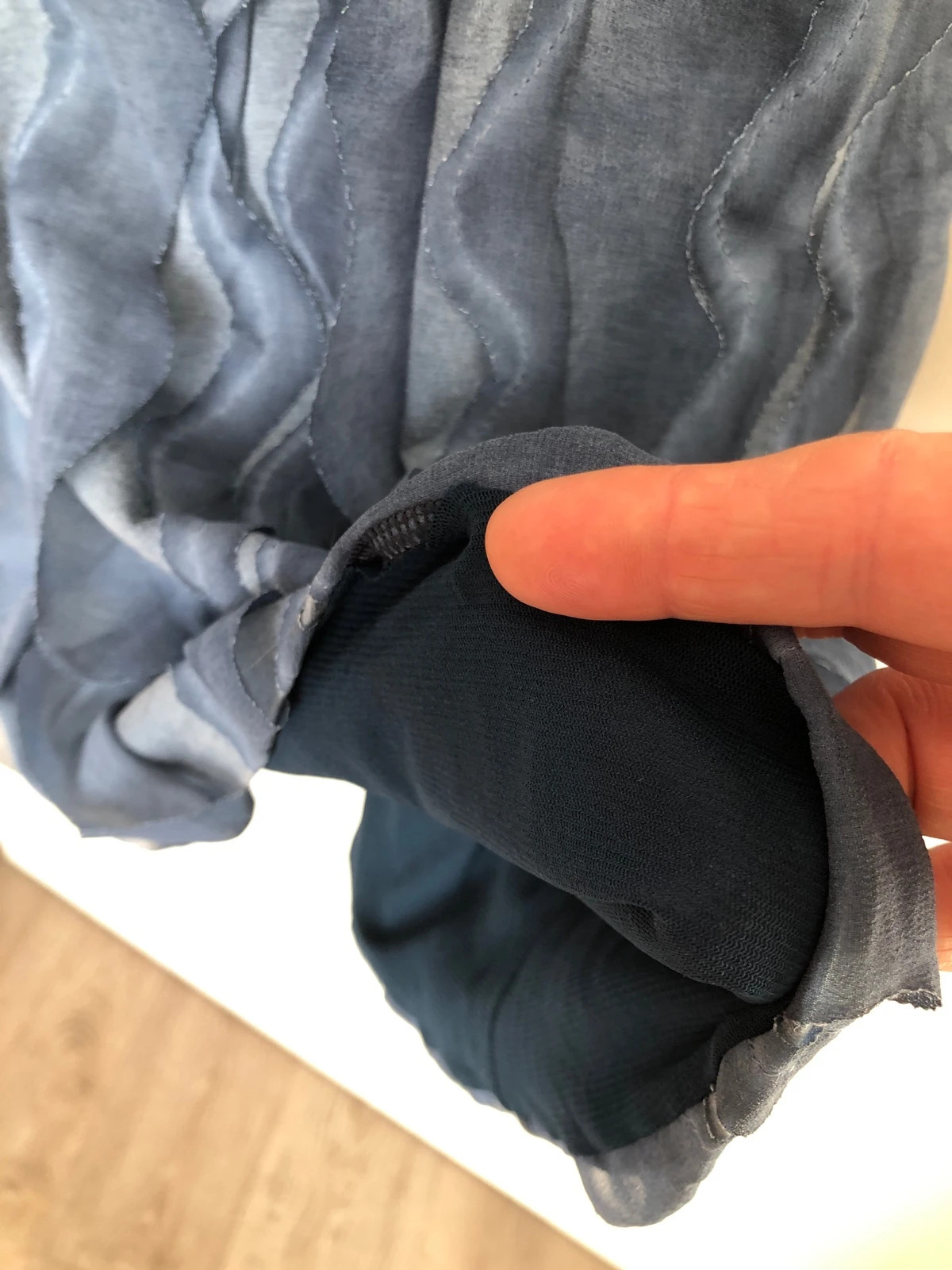 Couleur bleu jean Doublée extensible Froufrou sequin 5