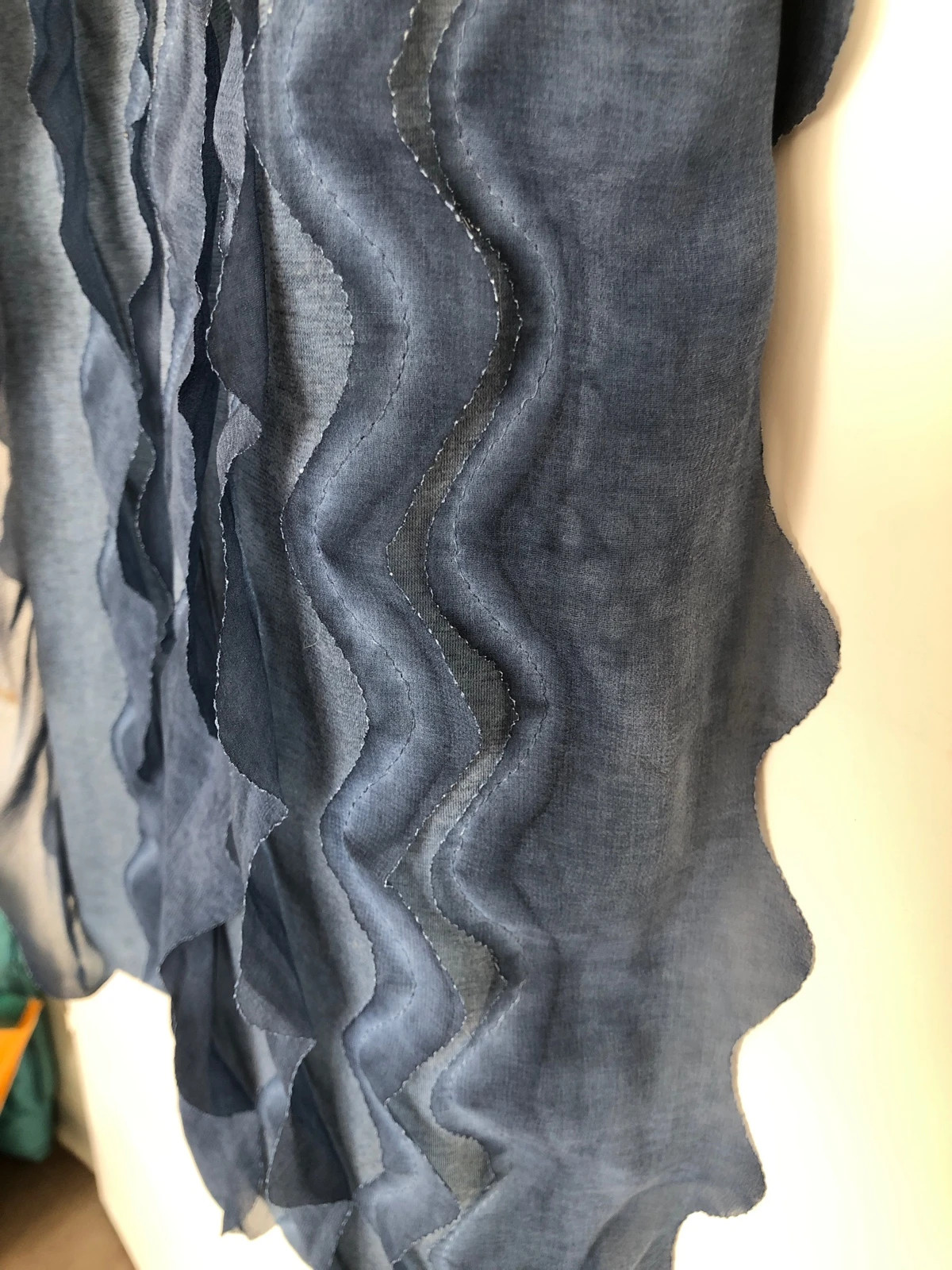 Couleur bleu jean Doublée extensible Froufrou sequin 6