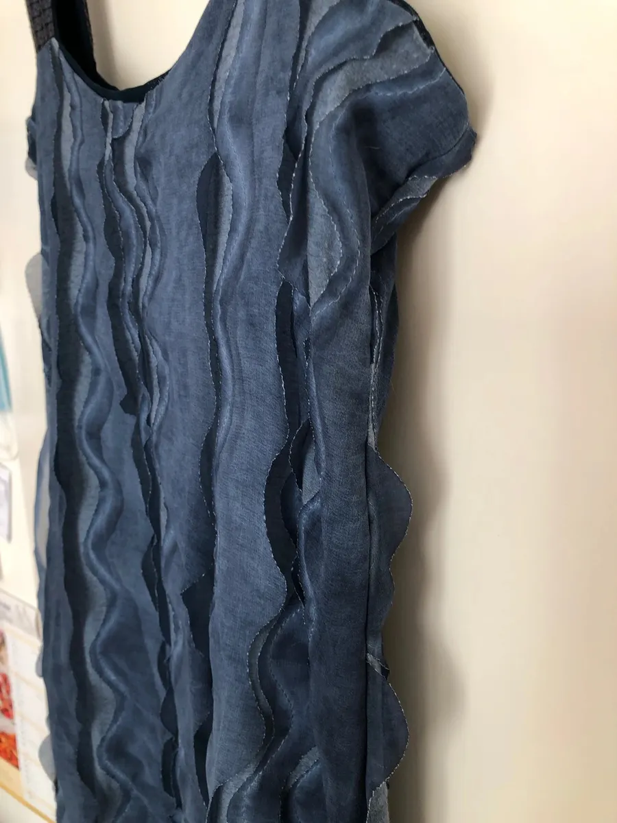 Couleur bleu jean Doublée extensible Froufrou sequin 3