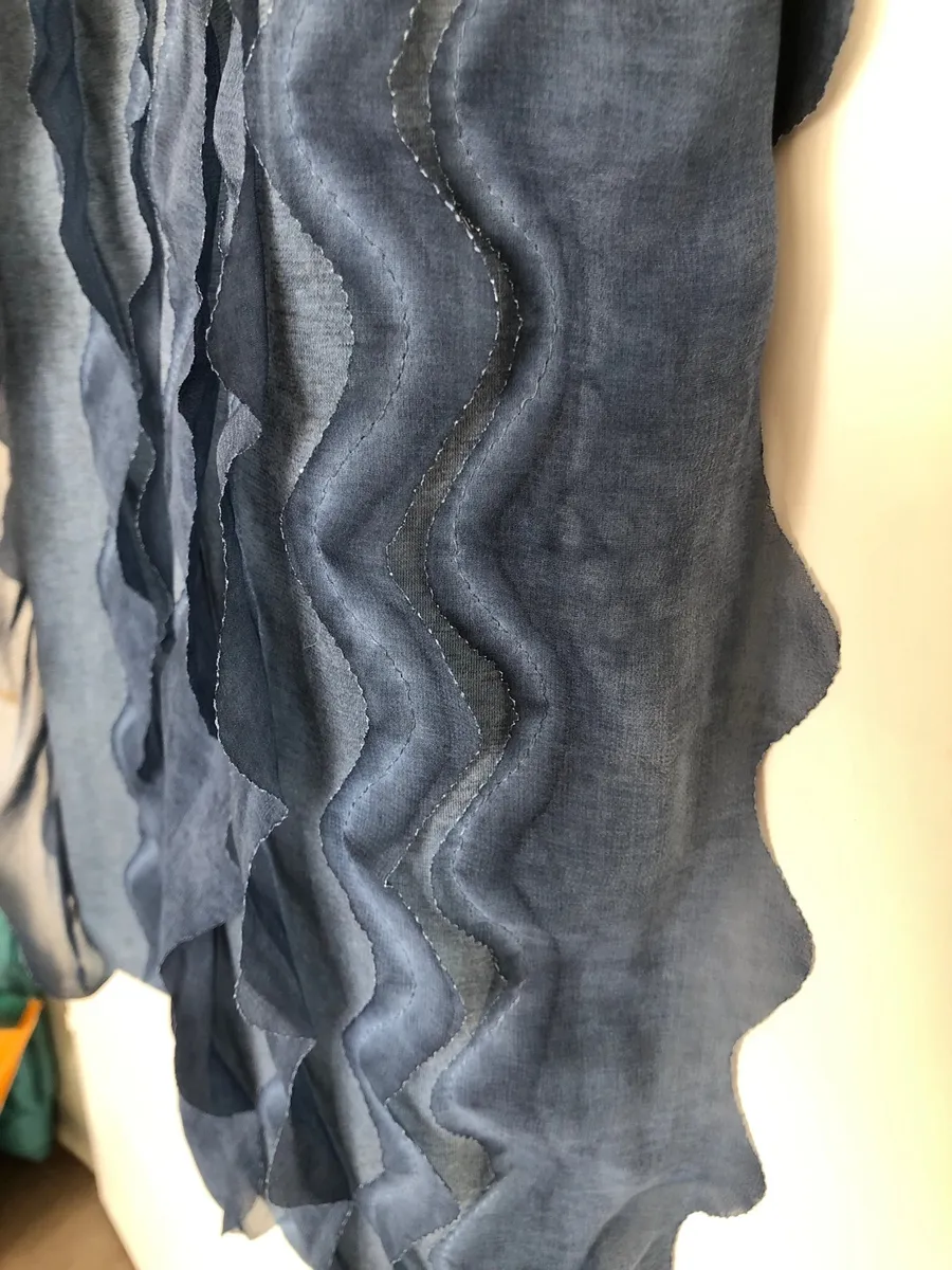 Couleur bleu jean Doublée extensible Froufrou sequin 6