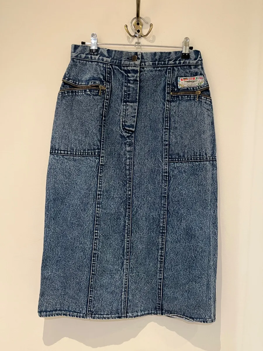 Long denim skirt