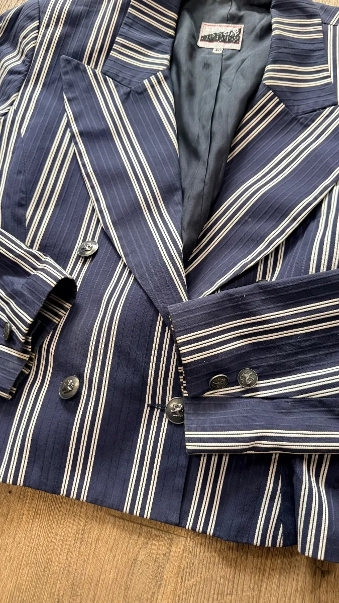 Kenzo cropped Spencer jacket, striped, spring-summer season 6